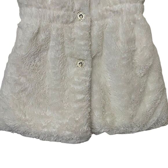 Juicy Couture Kids Girls Size 7 Cream Plush Peacoat Jacket Gold Buttons Lined - Picture 5 of 11